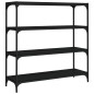 vidaXL Estantería madera contrachapada y acero negro 100x33x100 cm vidaXL Estantería madera contrachapada y acero negro 100x33x100 cm
