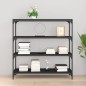 vidaXL Estantería madera contrachapada y acero negro 100x33x100 cm vidaXL Estantería madera contrachapada y acero negro 100x33x100 cm