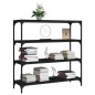 vidaXL Estantería madera contrachapada y acero negro 100x33x100 cm vidaXL Estantería madera contrachapada y acero negro 100x33x100 cm