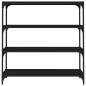 vidaXL Estantería madera contrachapada y acero negro 100x33x100 cm vidaXL Estantería madera contrachapada y acero negro 100x33x100 cm