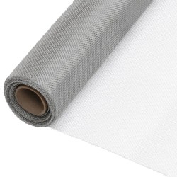 vidaXL Malla mosquitera de acero inoxidable plateada 80x500 cm