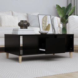 vidaXL Mesa de centro madera contrachapada negro 90x50x36,5 cm