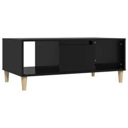 vidaXL Mesa de centro madera contrachapada negro 90x50x36,5 cm