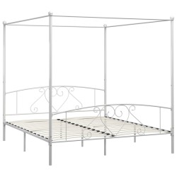 vidaXL Estructura de cama con dosel metal blanco 180x200 cm 