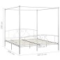 vidaXL Estructura de cama con dosel metal blanco 180x200 cm vidaXL Estructura de cama con dosel metal blanco 180x200 cm