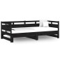 vidaXL Sofá cama extraíble madera maciza de pino negro 2x(80x200) cm vidaXL Sofá cama extraíble madera maciza de pino negro 2x(80x200) cm
