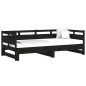vidaXL Sofá cama extraíble madera maciza de pino negro 2x(80x200) cm vidaXL Sofá cama extraíble madera maciza de pino negro 2x(80x200) cm