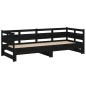 vidaXL Sofá cama extraíble madera maciza de pino negro 2x(80x200) cm vidaXL Sofá cama extraíble madera maciza de pino negro 2x(80x200) cm