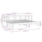 vidaXL Sofá cama extraíble madera maciza de pino negro 2x(80x200) cm vidaXL Sofá cama extraíble madera maciza de pino negro 2x(80x200) cm