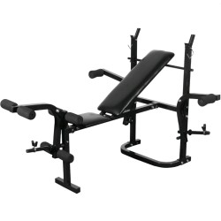 vidaXL Banco de pesas de gimnasio negro
