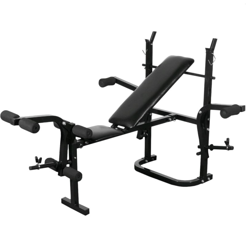 vidaXL Banco de pesas de gimnasio negro vidaXL Banco de pesas de gimnasio negro