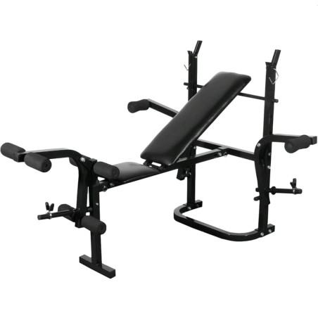 vidaXL Banco de pesas de gimnasio negro