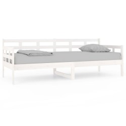 vidaXL Sofá cama madera maciza de pino blanco 80x200 cm