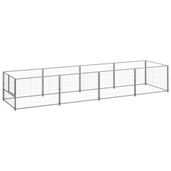 vidaXL Perrera plateada 4 m² acero