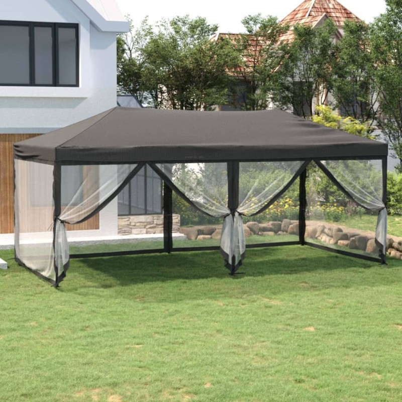 vidaXL Carpa para fiestas plegable con paredes gris antracita 3x6 m vidaXL Carpa para fiestas plegable con paredes gris antracita 3x6 m