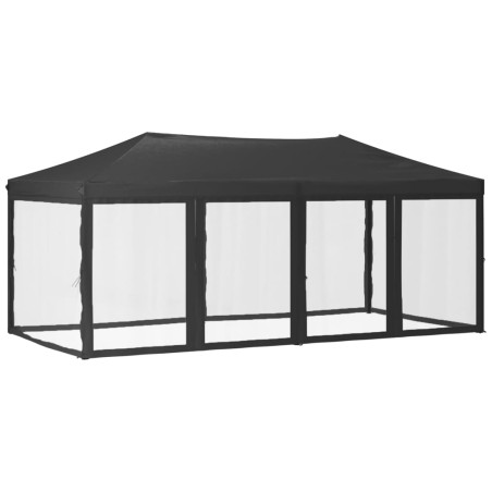 vidaXL Carpa para fiestas plegable con paredes gris antracita 3x6 m