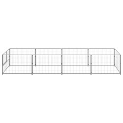 vidaXL Perrera plateada 4 m² acero