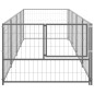 vidaXL Perrera plateada 4 m² acero