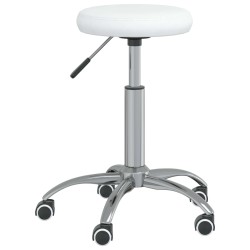 vidaXL Silla de comedor de cuero sintético blanco