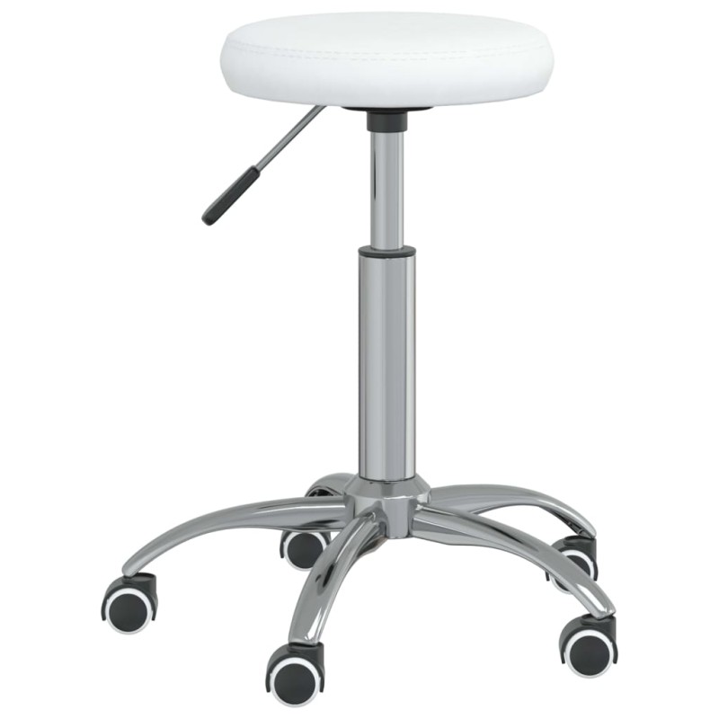 vidaXL Silla de comedor de cuero sintético blanco