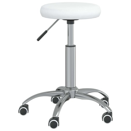 vidaXL Silla de comedor de cuero sintético blanco