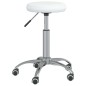 vidaXL Silla de comedor de cuero sintético blanco