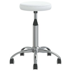vidaXL Silla de comedor de cuero sintético blanco