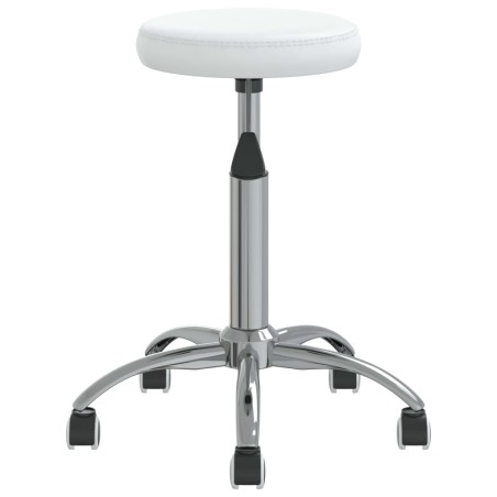 vidaXL Silla de comedor de cuero sintético blanco