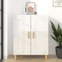vidaXL Aparador de madera contrachapada blanco brillante 69,5x34x90 cm