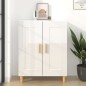 vidaXL Aparador de madera contrachapada blanco brillante 69,5x34x90 cm vidaXL Aparador de madera contrachapada blanco brillante 69,5x34x90 cm