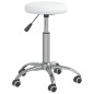 vidaXL Silla de comedor de cuero sintético blanco