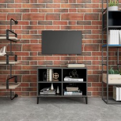 vidaXL Mueble de TV con patas de metal gris brillante 69,5x30x50 cm