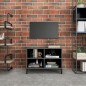 vidaXL Mueble de TV con patas de metal gris brillante 69,5x30x50 cm vidaXL Mueble de TV con patas de metal gris brillante 69,5x30x50 cm