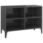 vidaXL Mueble de TV con patas de metal gris brillante 69,5x30x50 cm vidaXL Mueble de TV con patas de metal gris brillante 69,5x30x50 cm