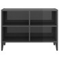 vidaXL Mueble de TV con patas de metal gris brillante 69,5x30x50 cm vidaXL Mueble de TV con patas de metal gris brillante 69,5x30x50 cm