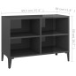 vidaXL Mueble de TV con patas de metal gris brillante 69,5x30x50 cm vidaXL Mueble de TV con patas de metal gris brillante 69,5x30x50 cm