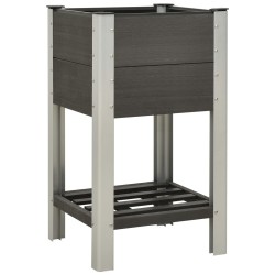 vidaXL Mesa de cultivo para jardín con estante WPC gris 50x50x90 cm