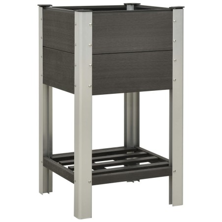 vidaXL Mesa de cultivo para jardín con estante WPC gris 50x50x90 cm