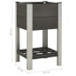 vidaXL Mesa de cultivo para jardín con estante WPC gris 50x50x90 cm