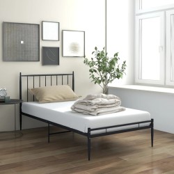 vidaXL Estructura de cama de metal negro 90x200 cm