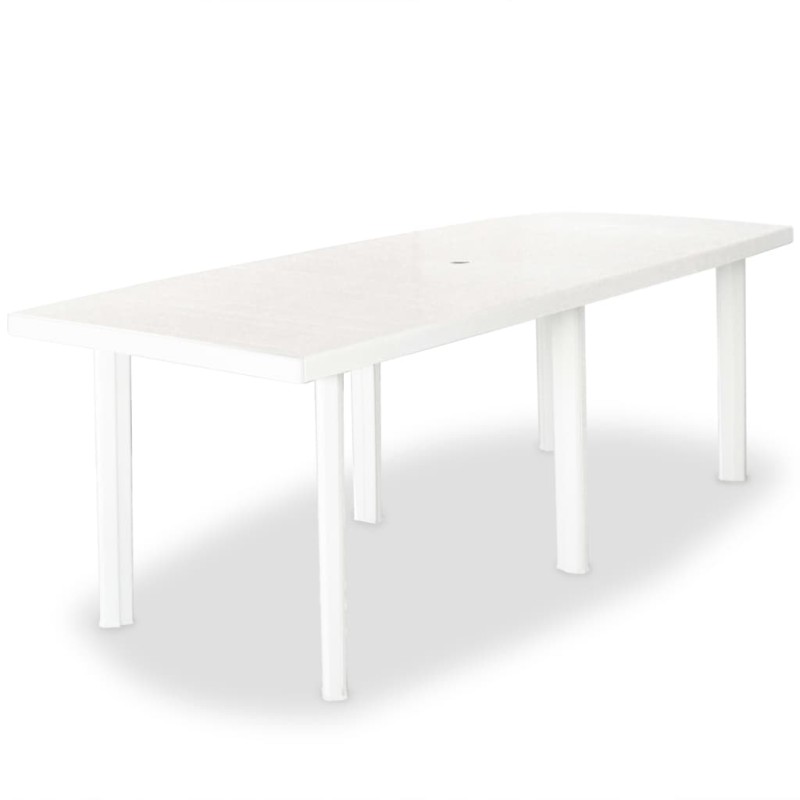vidaXL Mesa de jardín de plástico blanca 210x96x72 cm vidaXL Mesa de jardín de plástico blanca 210x96x72 cm