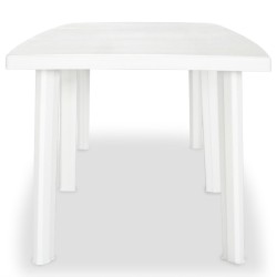 vidaXL Mesa de jardín de plástico blanca 210x96x72 cm 