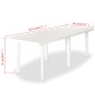 vidaXL Mesa de jardín de plástico blanca 210x96x72 cm vidaXL Mesa de jardín de plástico blanca 210x96x72 cm