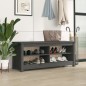 vidaXL Banco zapatero madera maciza de pino gris 110x38x45,5 cm vidaXL Banco zapatero madera maciza de pino gris 110x38x45,5 cm