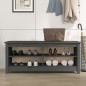vidaXL Banco zapatero madera maciza de pino gris 110x38x45,5 cm vidaXL Banco zapatero madera maciza de pino gris 110x38x45,5 cm