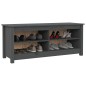 vidaXL Banco zapatero madera maciza de pino gris 110x38x45,5 cm vidaXL Banco zapatero madera maciza de pino gris 110x38x45,5 cm