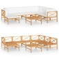 vidaXL Set de muebles de jardín 8 pzas madera de teca y cojines crema vidaXL Set de muebles de jardín 8 pzas madera de teca y cojines crema