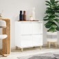 vidaXL Aparador de madera contrachapada blanco brillante 60x35x70 cm vidaXL Aparador de madera contrachapada blanco brillante 60x35x70 cm