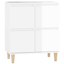 vidaXL Aparador de madera contrachapada blanco brillante 60x35x70 cm