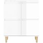 vidaXL Aparador de madera contrachapada blanco brillante 60x35x70 cm vidaXL Aparador de madera contrachapada blanco brillante 60x35x70 cm